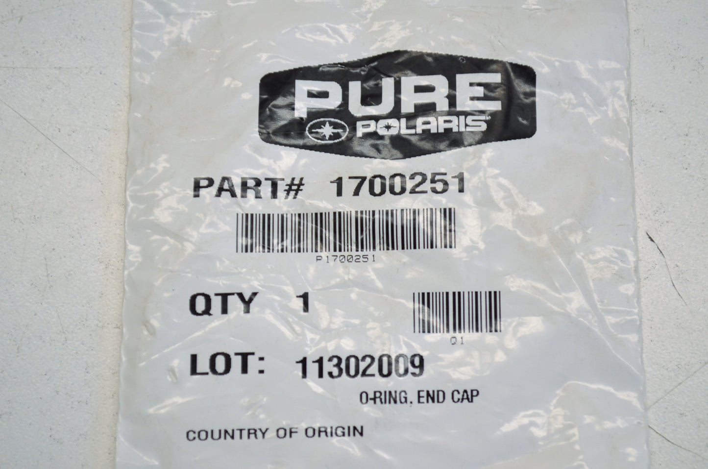 OEM Polaris 1700251 End Cap O-Ring NOS