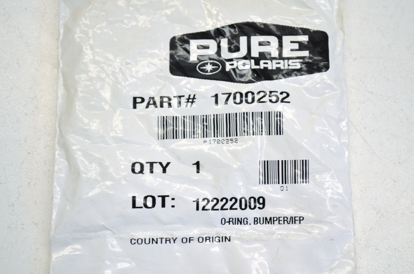 OEM Polaris 1700252 O-Ring Bumper NOS