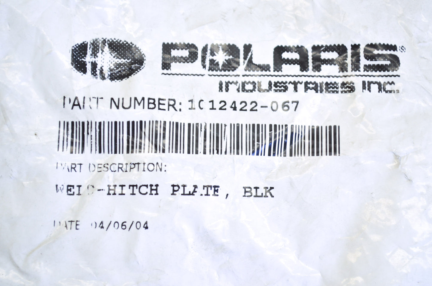 OEM Polaris 1012422-067 Hitch Plate NOS