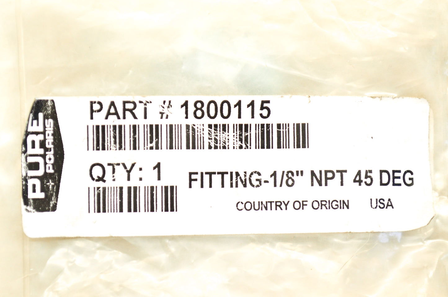 OEM Polaris 1800115 1/8'' NPT 45 Degree Rear Shock Fitting NOS