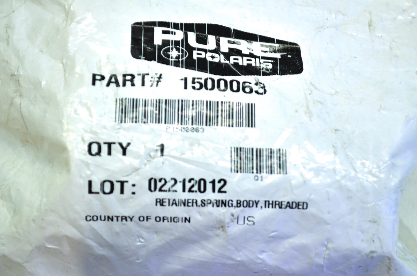 OEM Polaris 1500063 Threaded Body Spring Retainer NOS