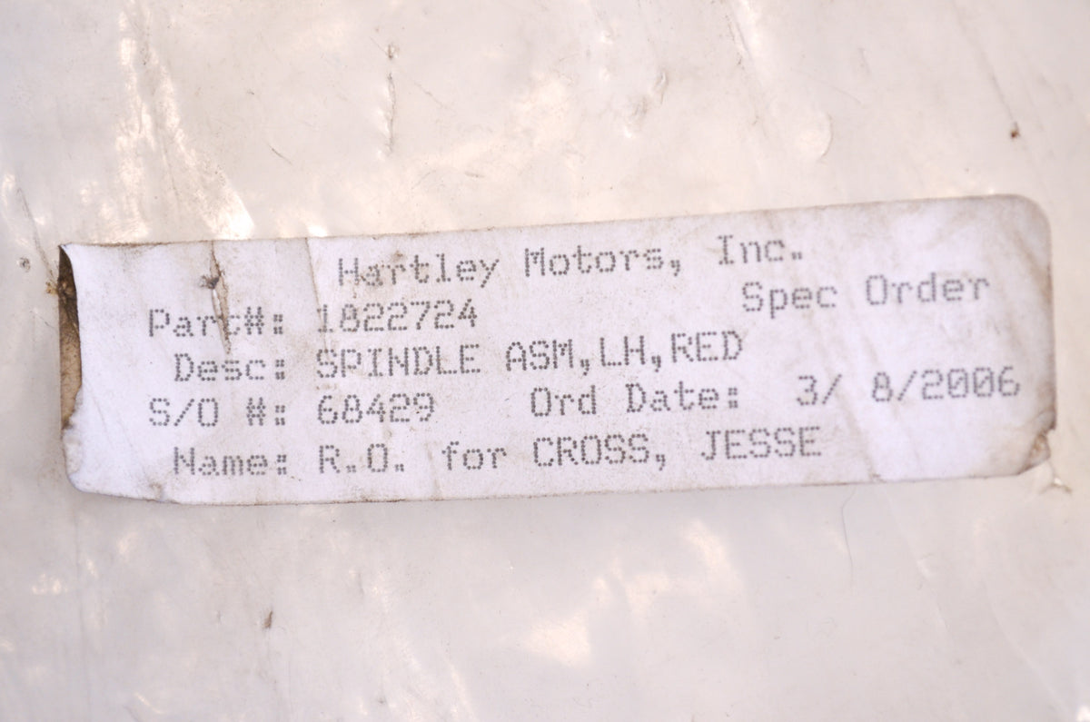 OEM Polaris 1822724 Left Hand Red Spindle Assembly NOS
