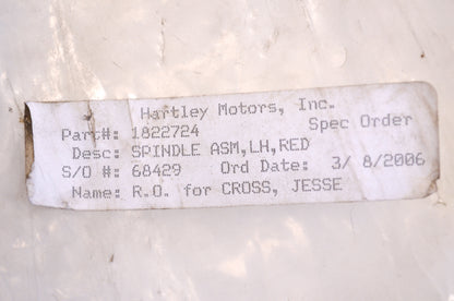 OEM Polaris 1822724 Left Hand Red Spindle Assembly NOS