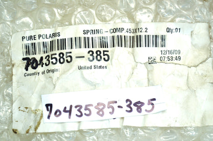 OEM Polaris 7043585-385 Compression Spring .453x12.25 #260 NOS