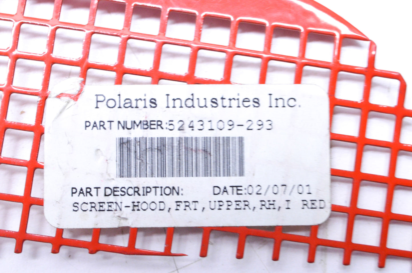 OEM Polaris 5243109-293 Black Right Upper Hood Screen NOS