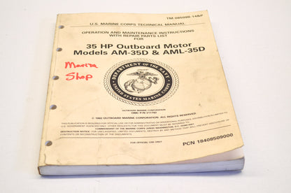 OEM OMC 1993 35 HP Outboard Motor AM-35D/AML-35D Service Manual