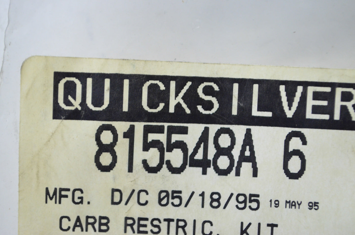 OEM Mercury 815548A6 35 HP Carb Restrictor Kit NOS