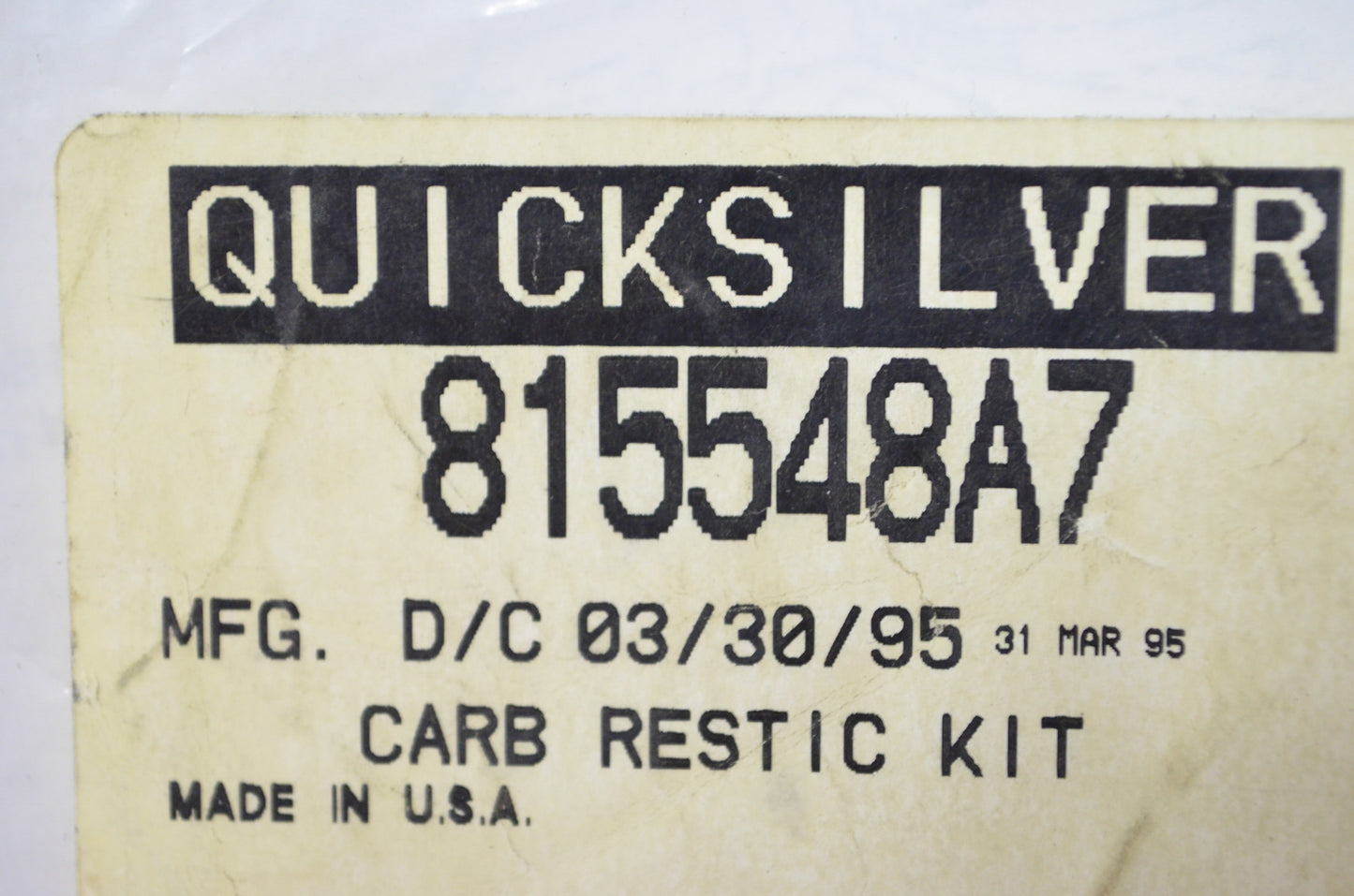 OEM Mercury 815548A7 36 HP Carb Restrictor Kit NOS