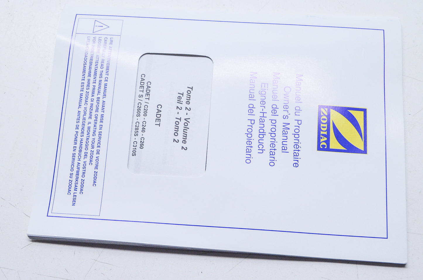 Zodiac Z7136 Cadet/S Owner's Manual Volume 2 NOS
