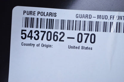 OEM Polaris 5437062-070 Black Left Front Mud Guard NOS