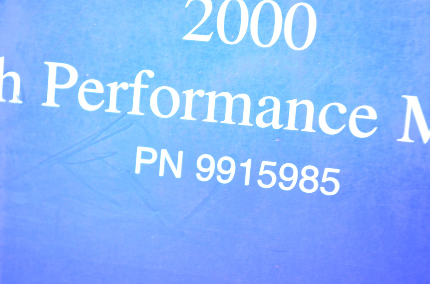 OEM Polaris 2000 Snowmobile High Performance Manual