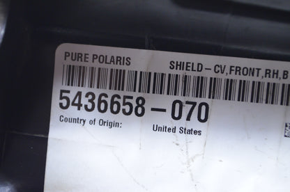 OEM Polaris 5436658-070 Black Right Front CV Shield NOS