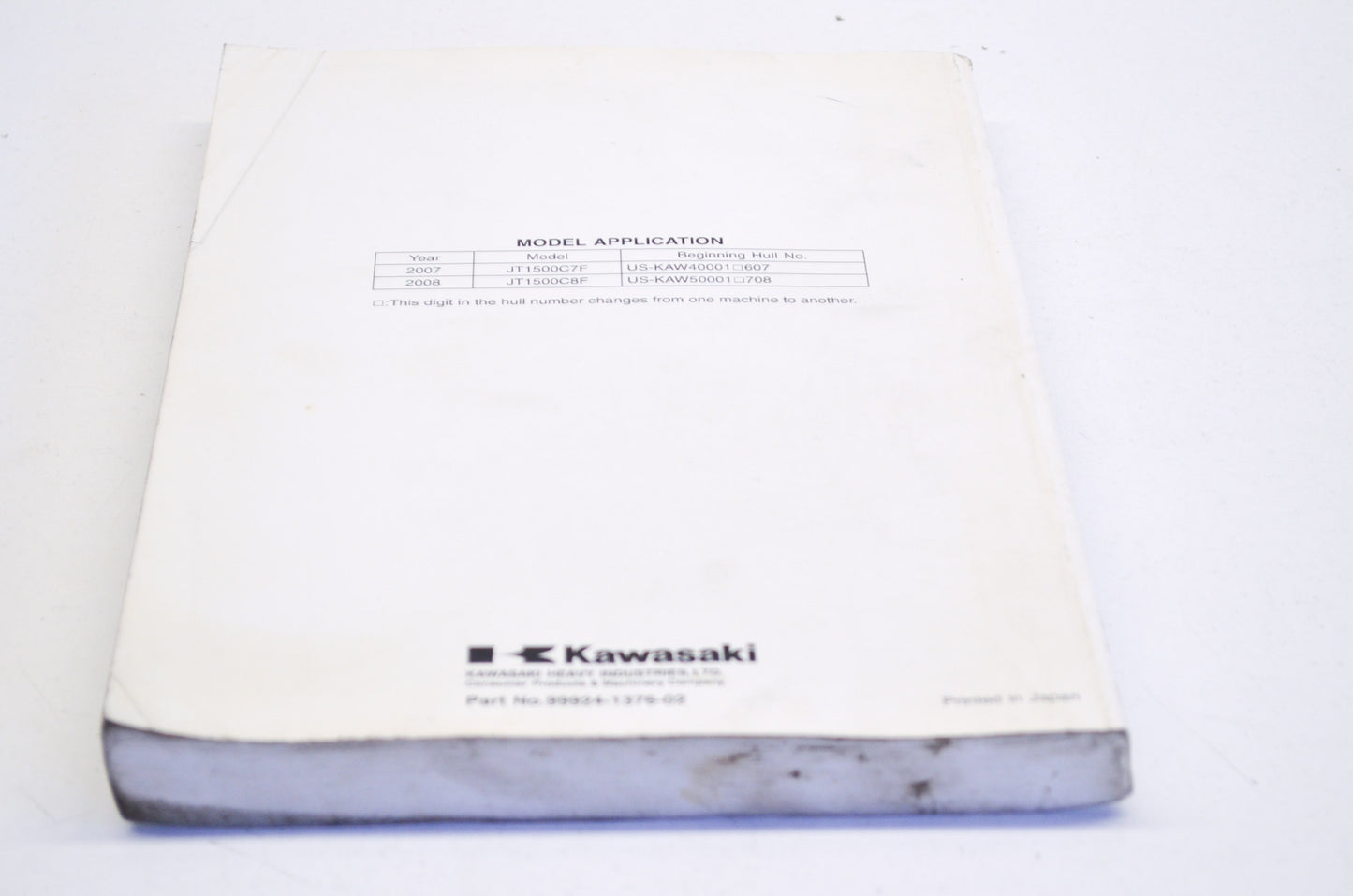 OEM Kawasaki 99924-1376-02 Service Manual JT1500C8F