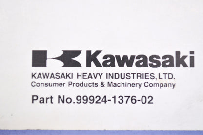 OEM Kawasaki 99924-1376-02 Service Manual JT1500C8F