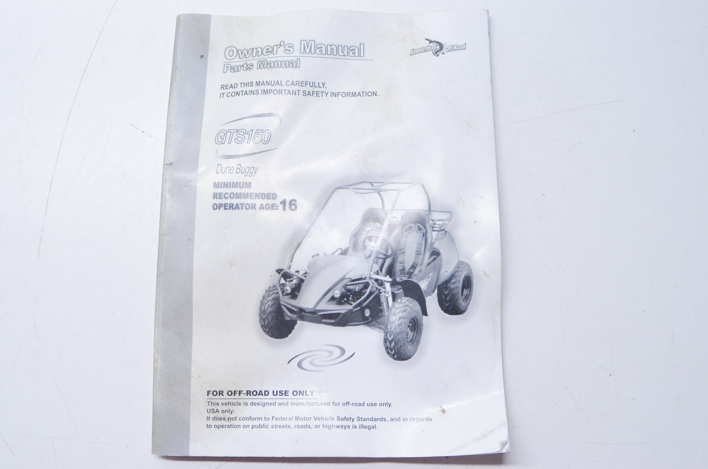 Hammerhead GTS 150 Dune Buggy Owner's/Parts Manual
