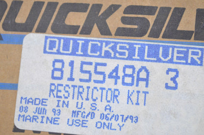 OEM Mercury 815548A 3 Restrictor Kit NOS