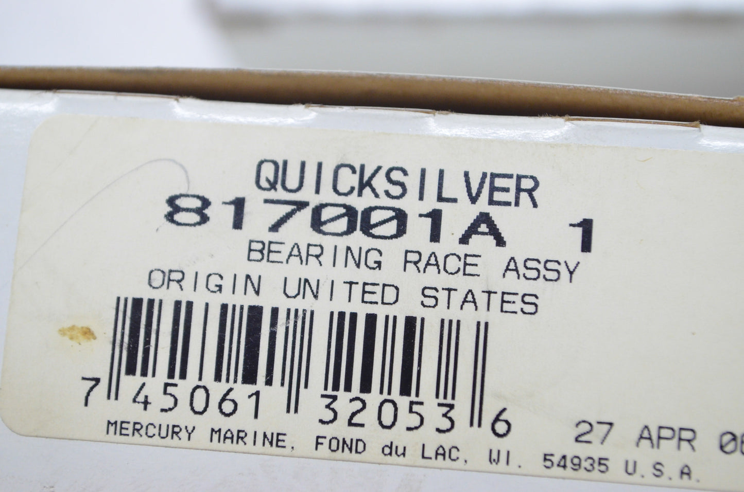 New OEM Mercury Race Bearing Assembly NOS