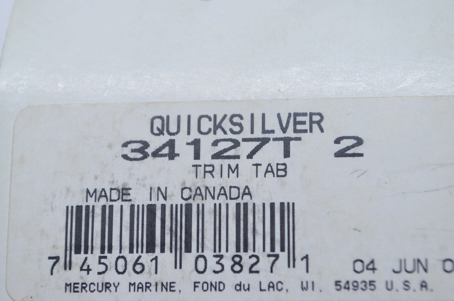 New OEM Mercury Trim Tab NOS