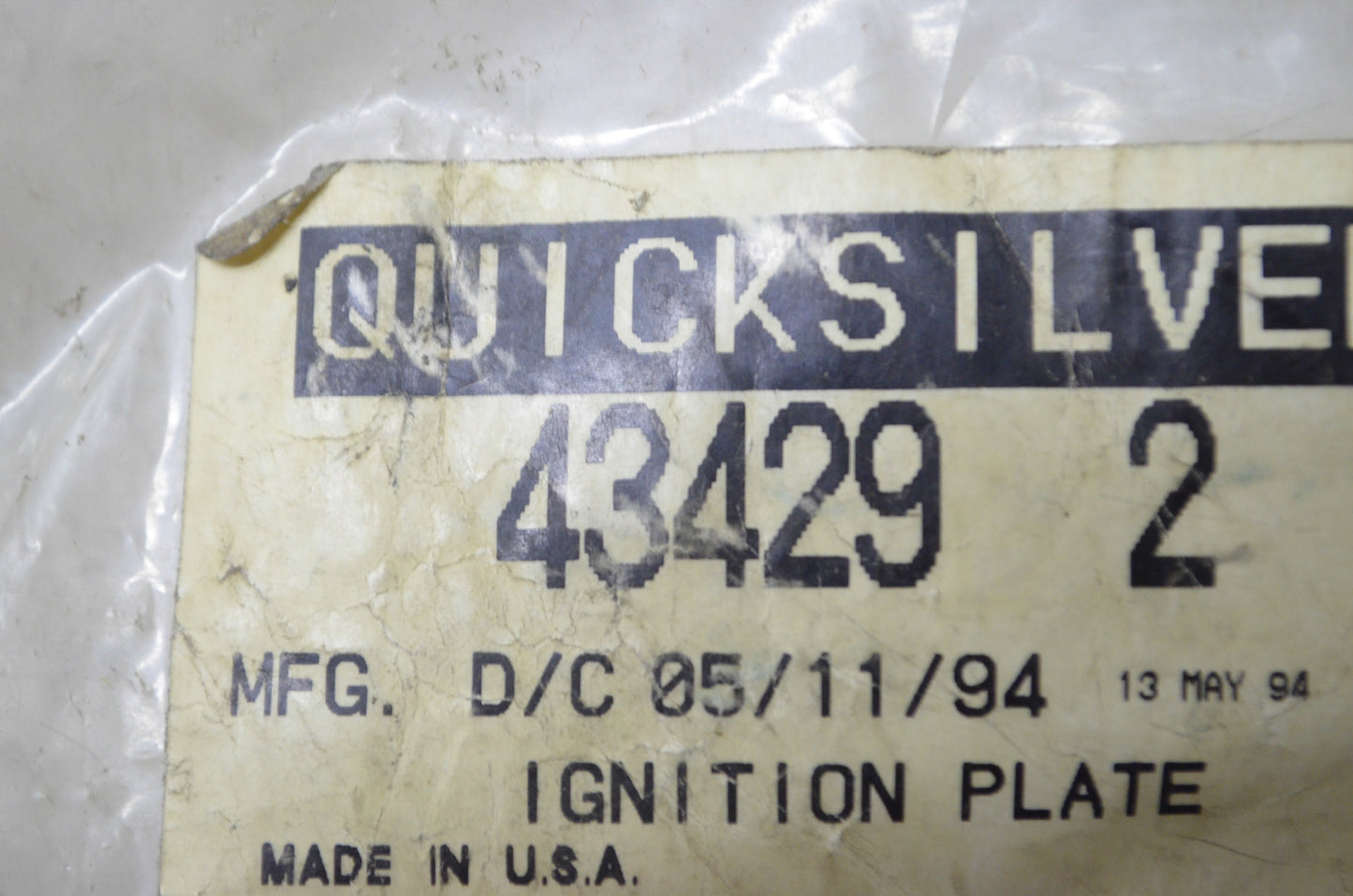 OEM Mercury 43429 2 Ignition Plate NOS