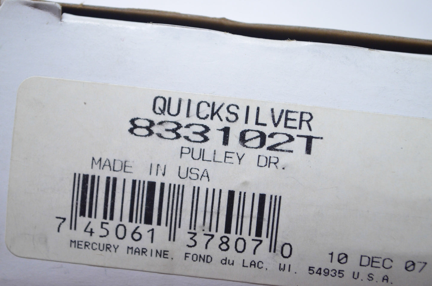 New OEM Mercury Pulley Drive NOS