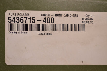 New OEM Polaris Camo Green Front Cover NOS