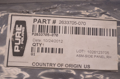 OEM Polaris 2633705-070 Black SDI Right Hand Side Panel Assembly NOS