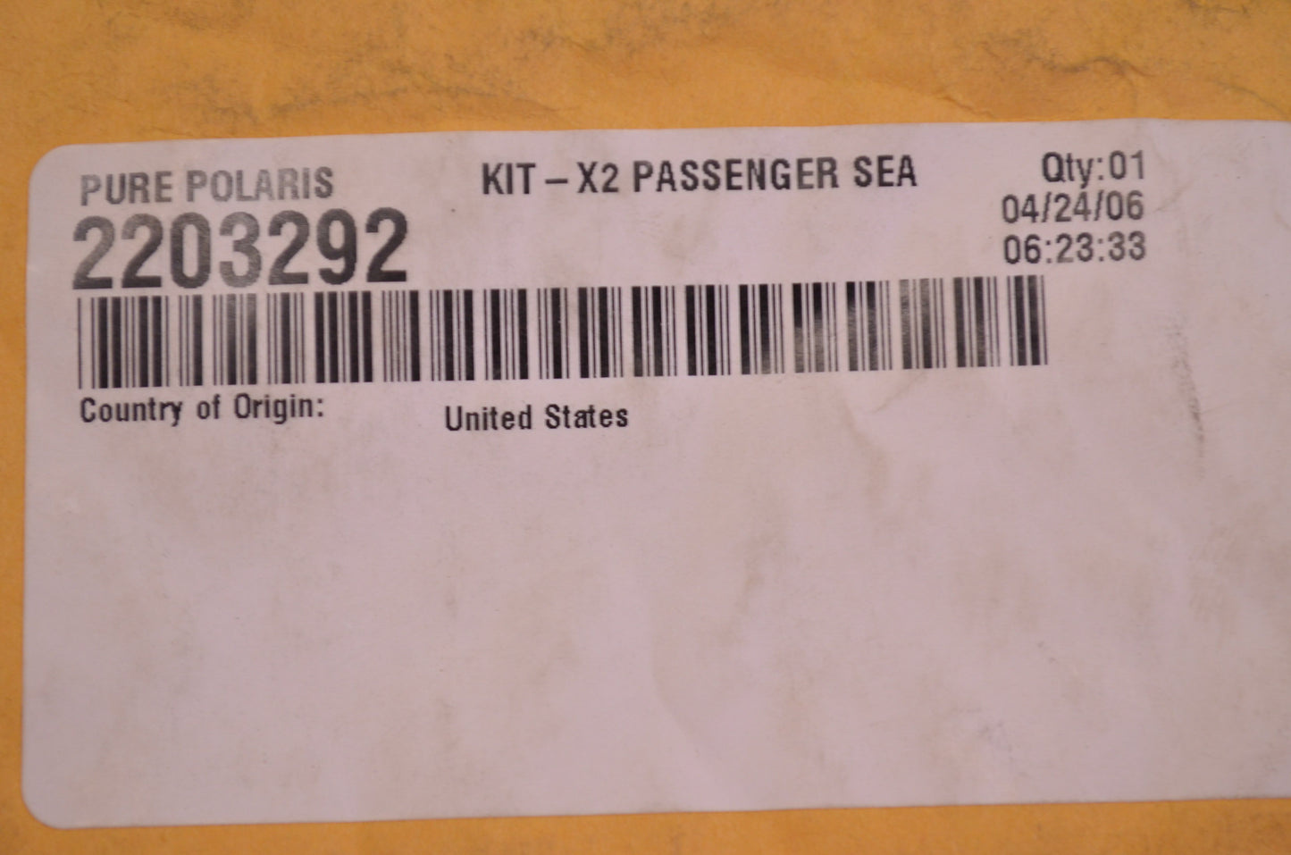 OEM Polaris 2203292 Passenger Seat Strap Kit NOS