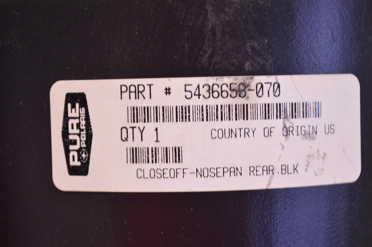 OEM Polaris 5436653-070 Black Rear Nose Pan Close Off NOS