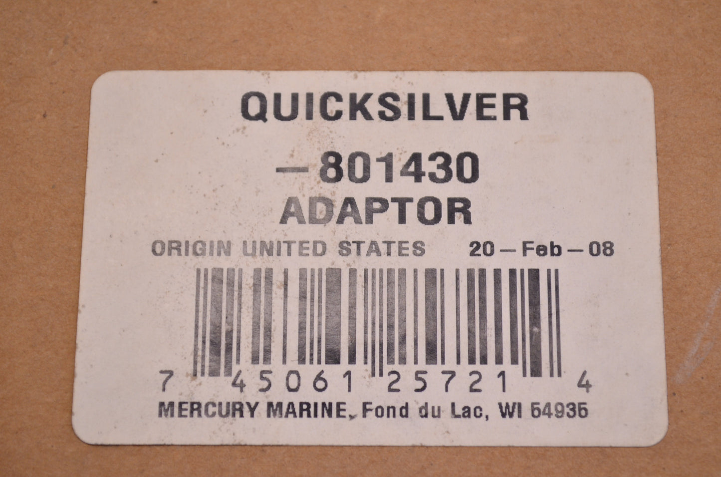 OEM Mercury 801430 Adaptor NOS