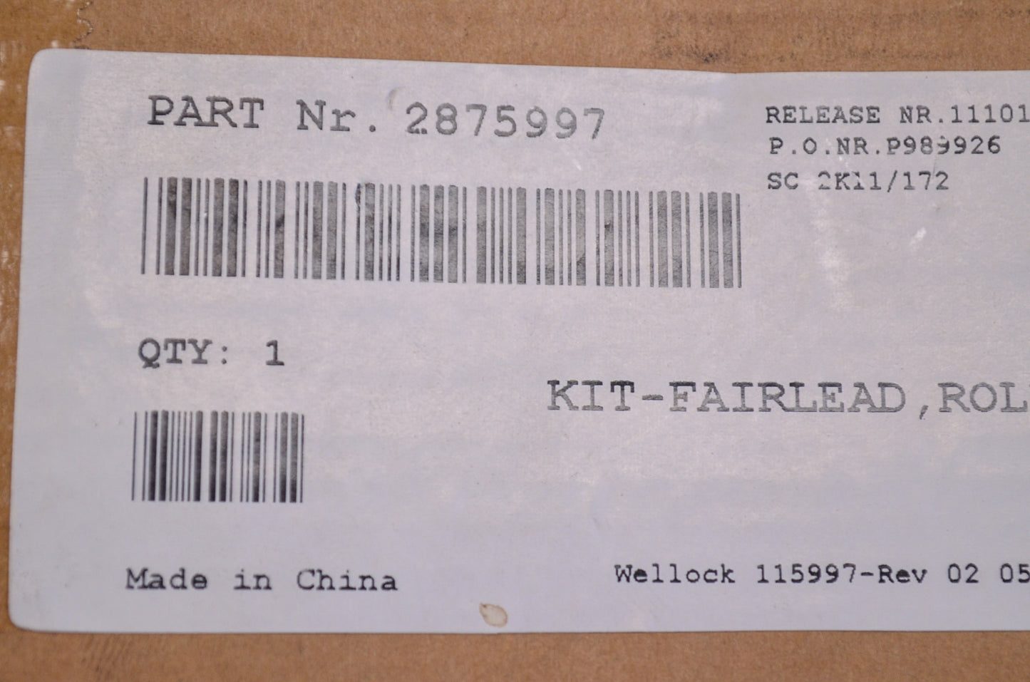 OEM Polaris 2875997 Fairlead Roller Kit NOS