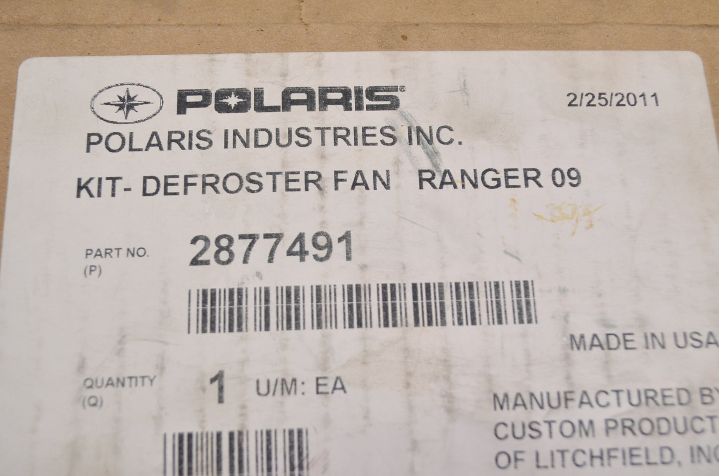 OEM Polaris 2877491 Windshield Defroster Kit NOS