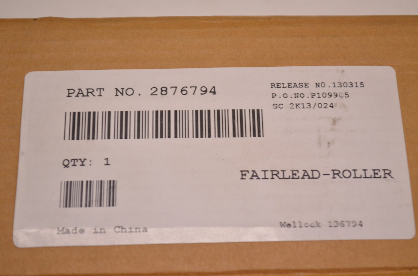 OEM Polaris 2876794 Roller Fairlead 2500 & 3500 NOS