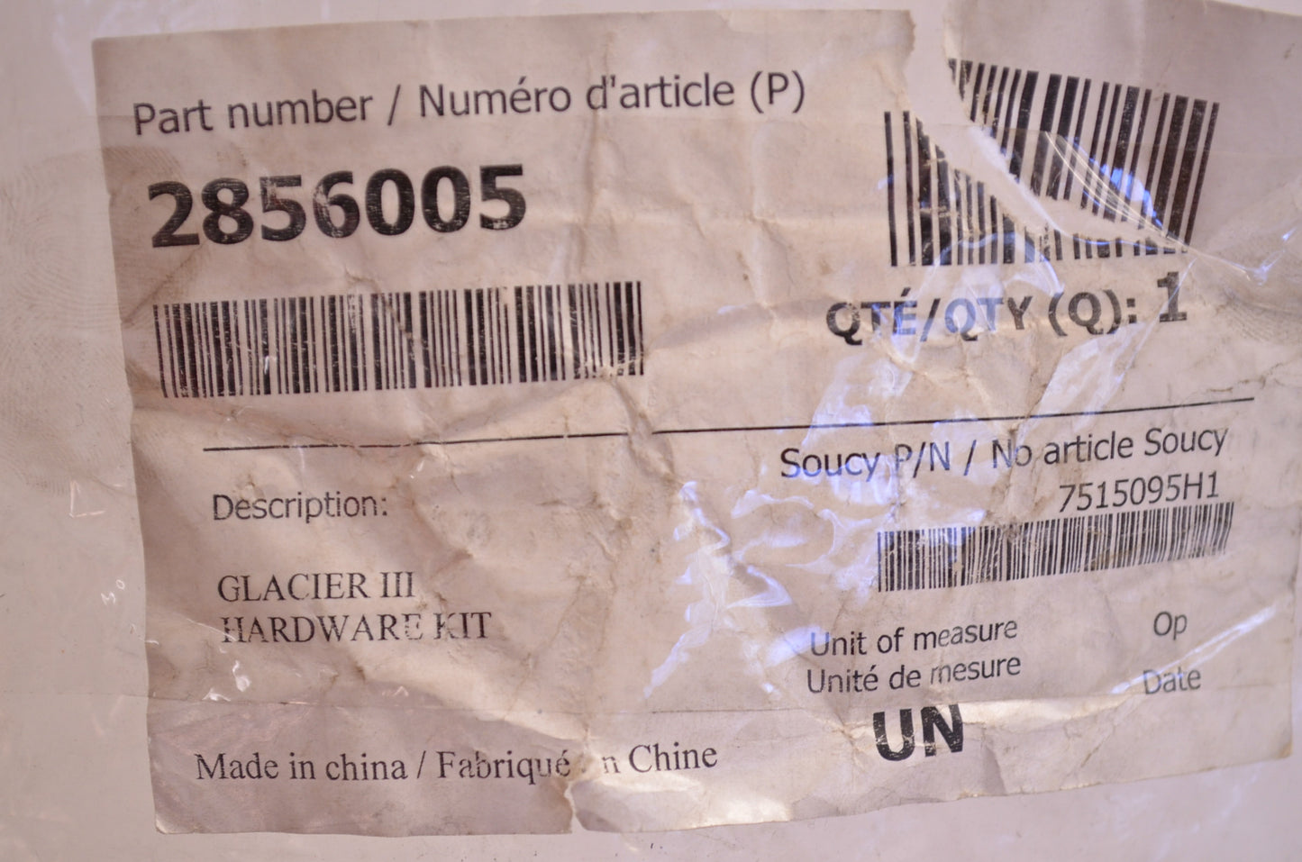 New OEM Polaris Glacier III Push Frame Hardware Kit NOS