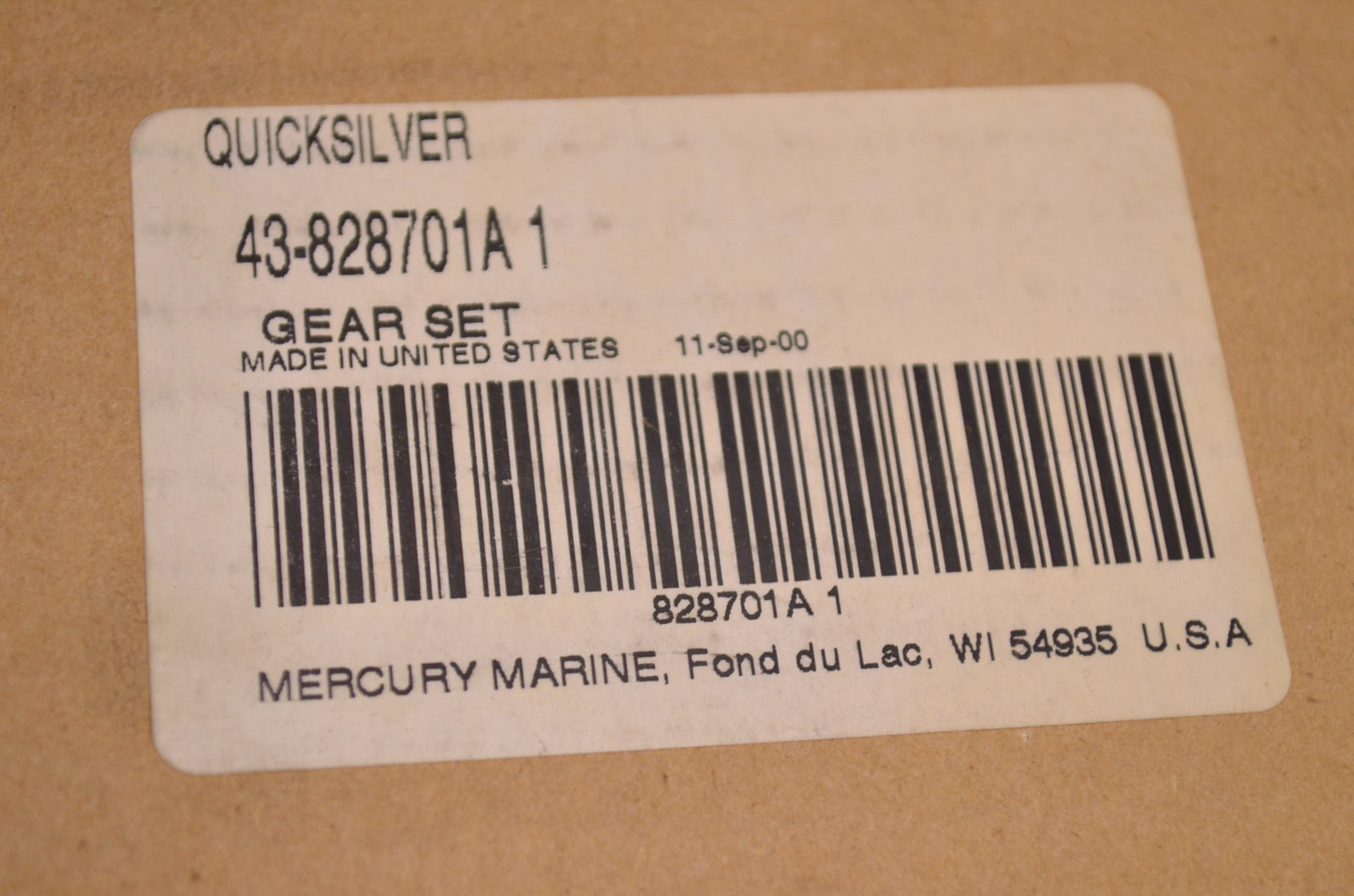 OEM Mercury 43-828701A Gear Kit NOS