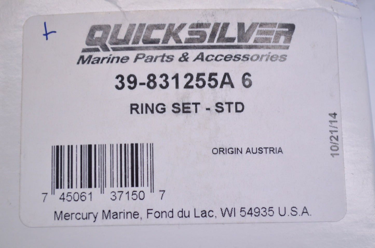 OEM Mercury 39-831255A6 Ring Kit NOS