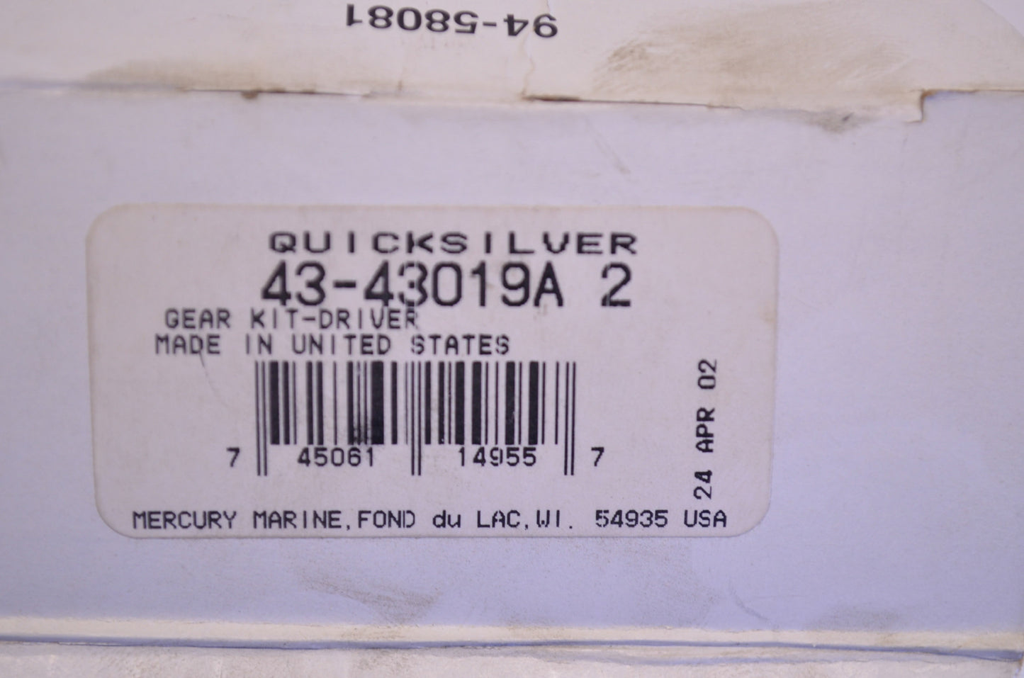 New OEM Mercury Gear Driver Kit NOS