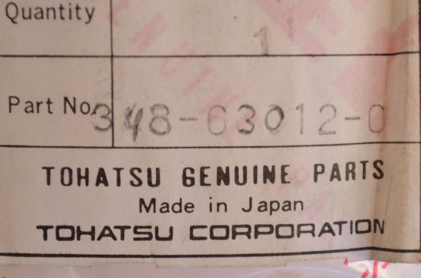 OEM Tohatsu 348-63012-0 Grip NOS
