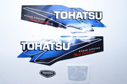 New OEM Tohatsu 25 HP Four Stroke Fuel Injection Decal Kit NOS