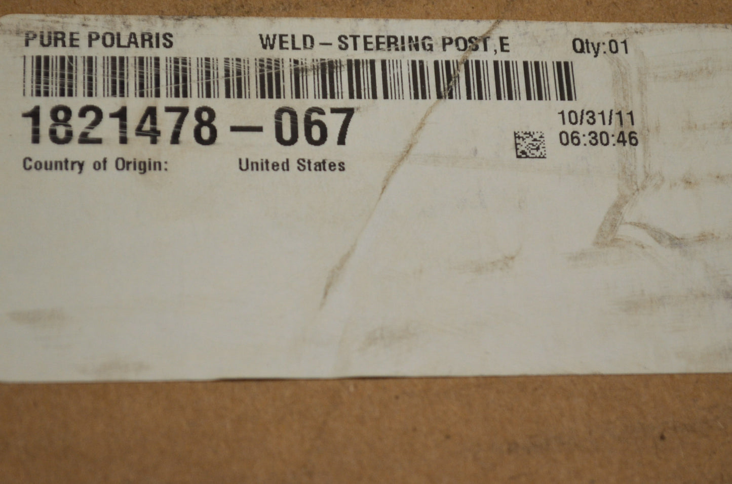 OEM Polaris 1821478-067 Black Steering Post Weldment NOS