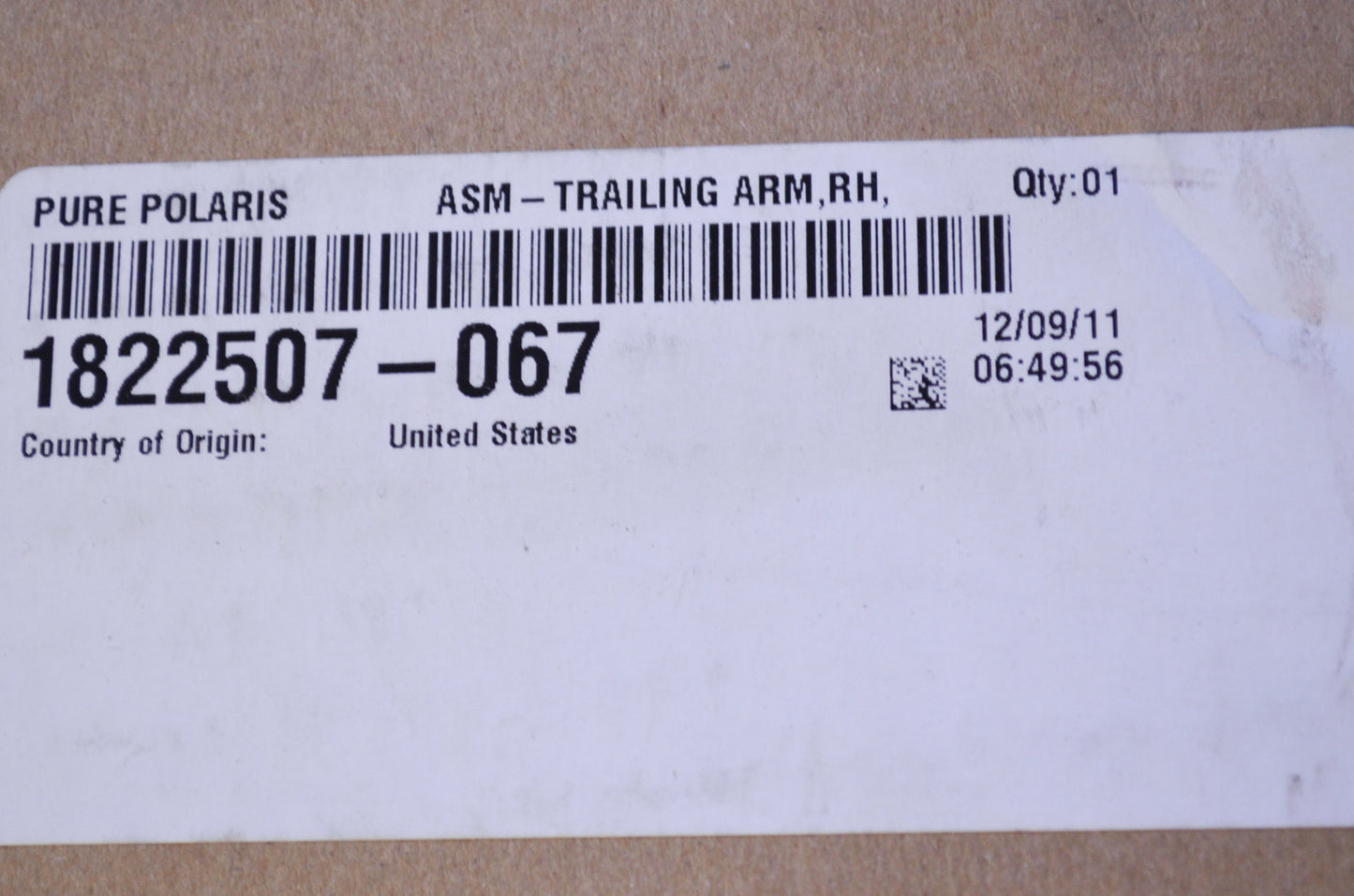 OEM Polaris 1822507-067 Right Trailing Arm NOS