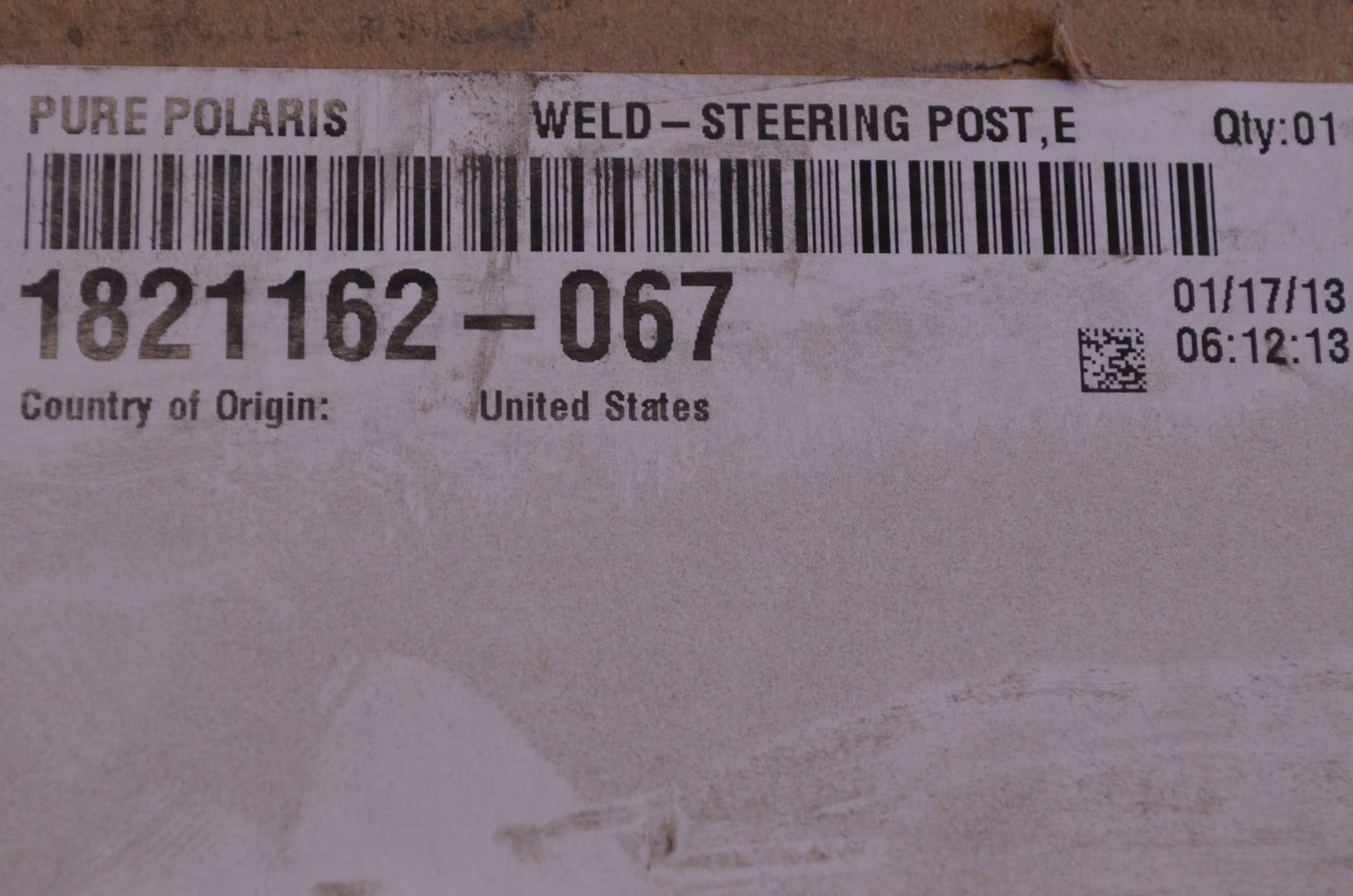 OEM Polaris 1821162-067 Steering Post NOS