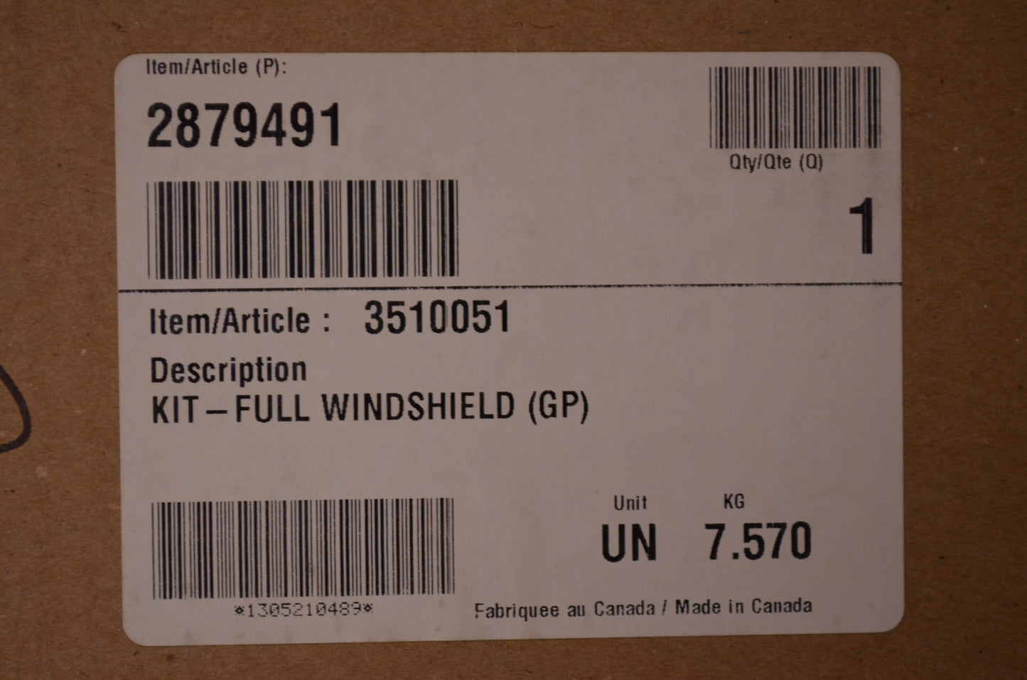 Full Poly Windshield NOS
