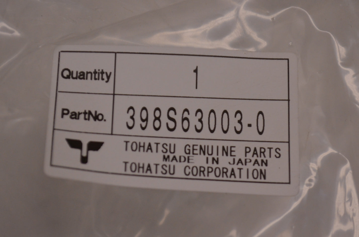 OEM Tohatsu 398S63003-0 Handle Assembly NOS