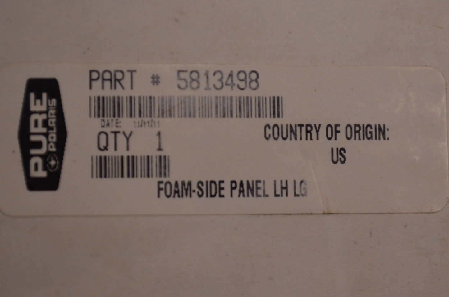OEM Polaris 5813498 Left Hand Side Panel Foam NOS