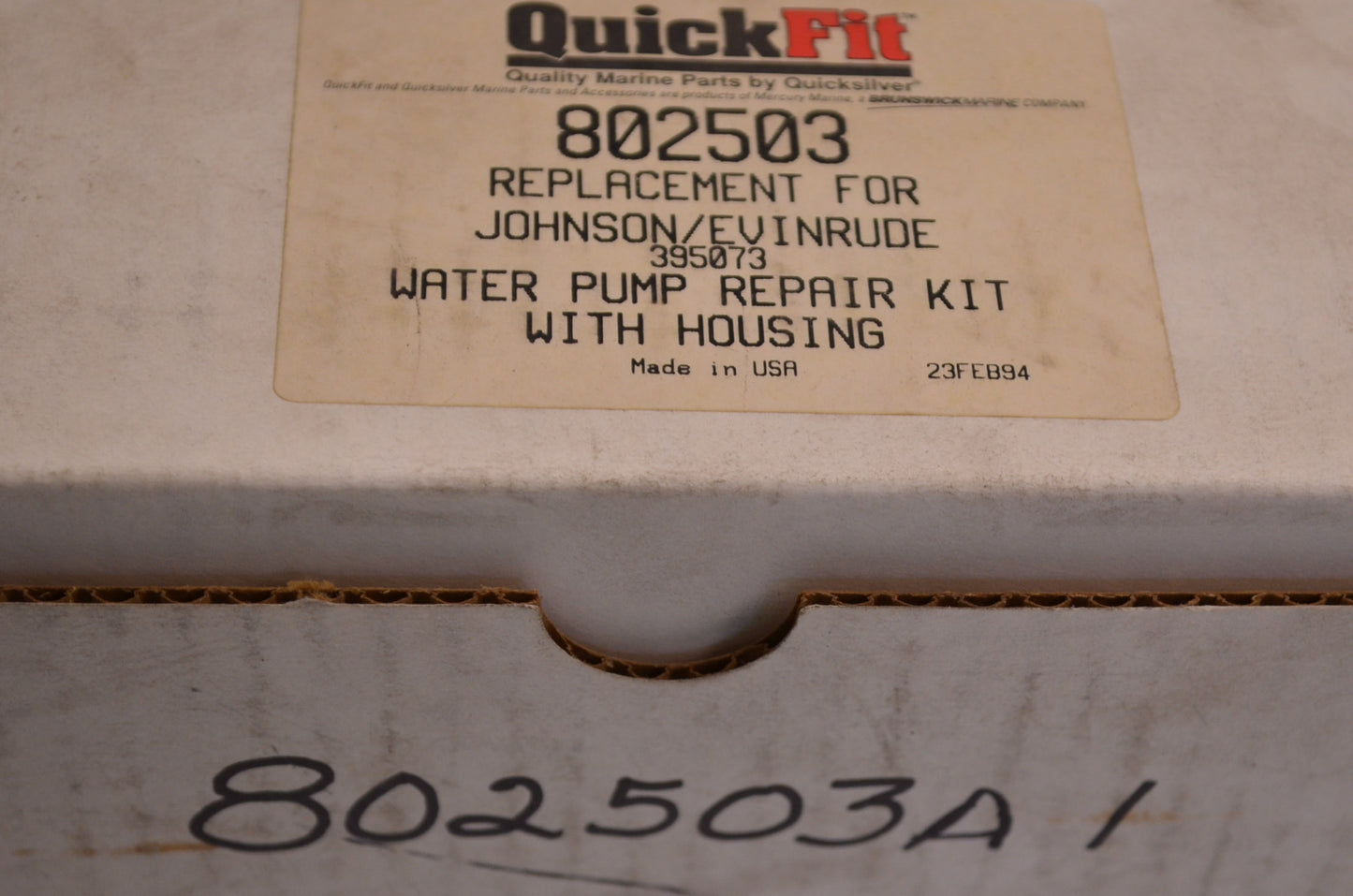 Quick Fit 802503, 802503A1 Water Pump Repair Kit With Housing NOS