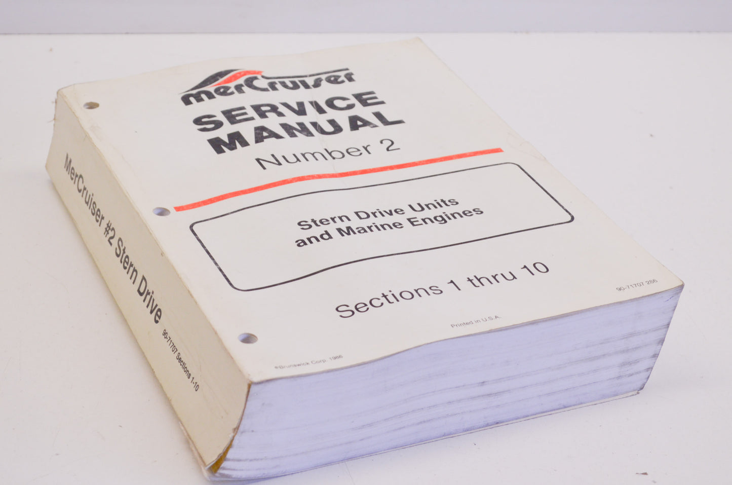 OEM Mercury 90-71707-286 Service Manual #2 Stern Drive Sections 1-10