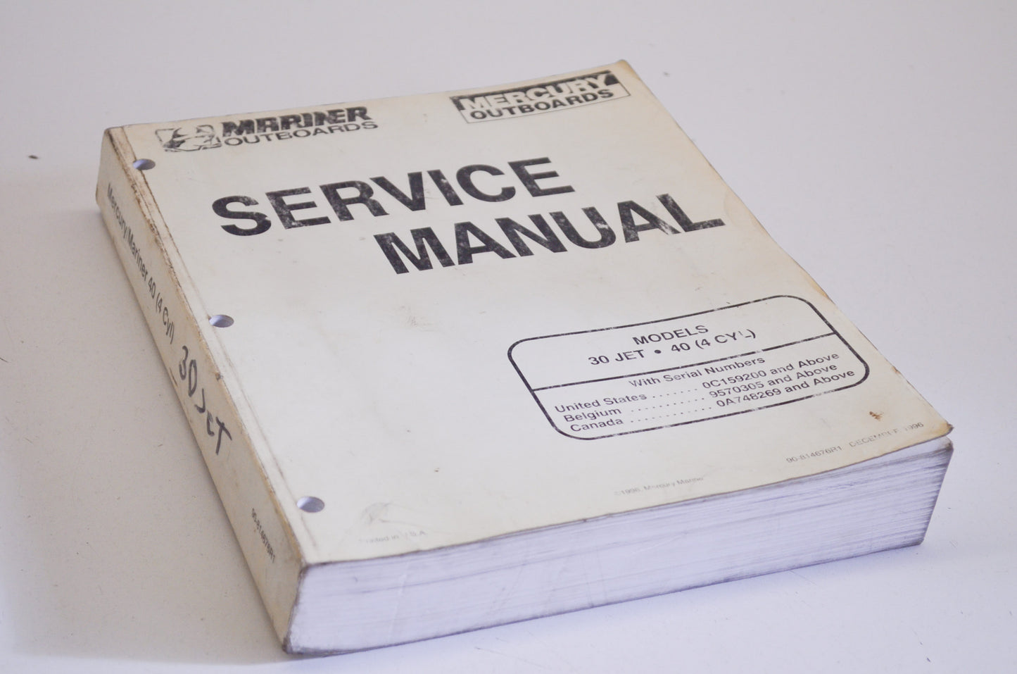 OEM Mercury Service Manual 30 Jet/40 (4 CYL)