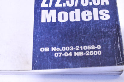 OEM Tohatsu 4-Stroke MFS 2/2.5/3.5A Service Manual