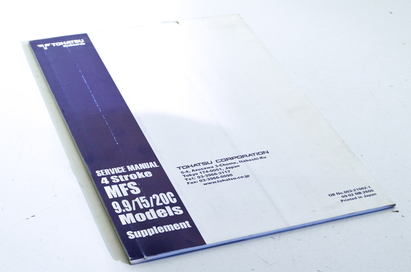 OEM Tohatsu 4-Stroke MFS 9.9/15/20C Service Manual
