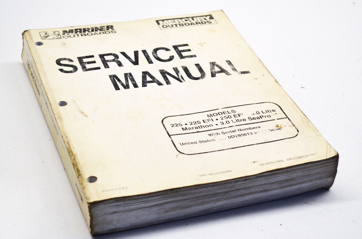 OEM Mercury 90-822900R3 1994 and Newer Service Manual 225/250 3.0 Litre